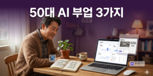 50대 AI 부업 3가지를 시작한 직장인의 책상 풍경