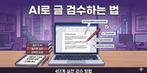 AI를 이용하여 글을 검수하는 방법을 설명하는 이미지