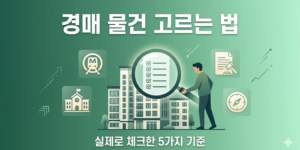 경매 물건 고르는 법 5가지 체크리스트