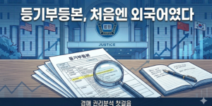 등기부등본의 내용이 어려워 외국어 같았습니다.